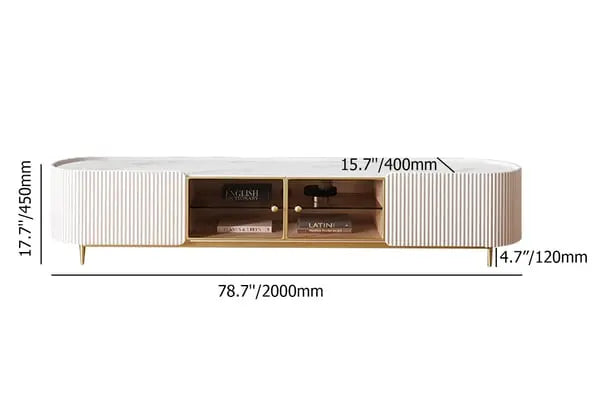 Meuble TV ovale moderne avec 2 portes ACCESS MEUBLE