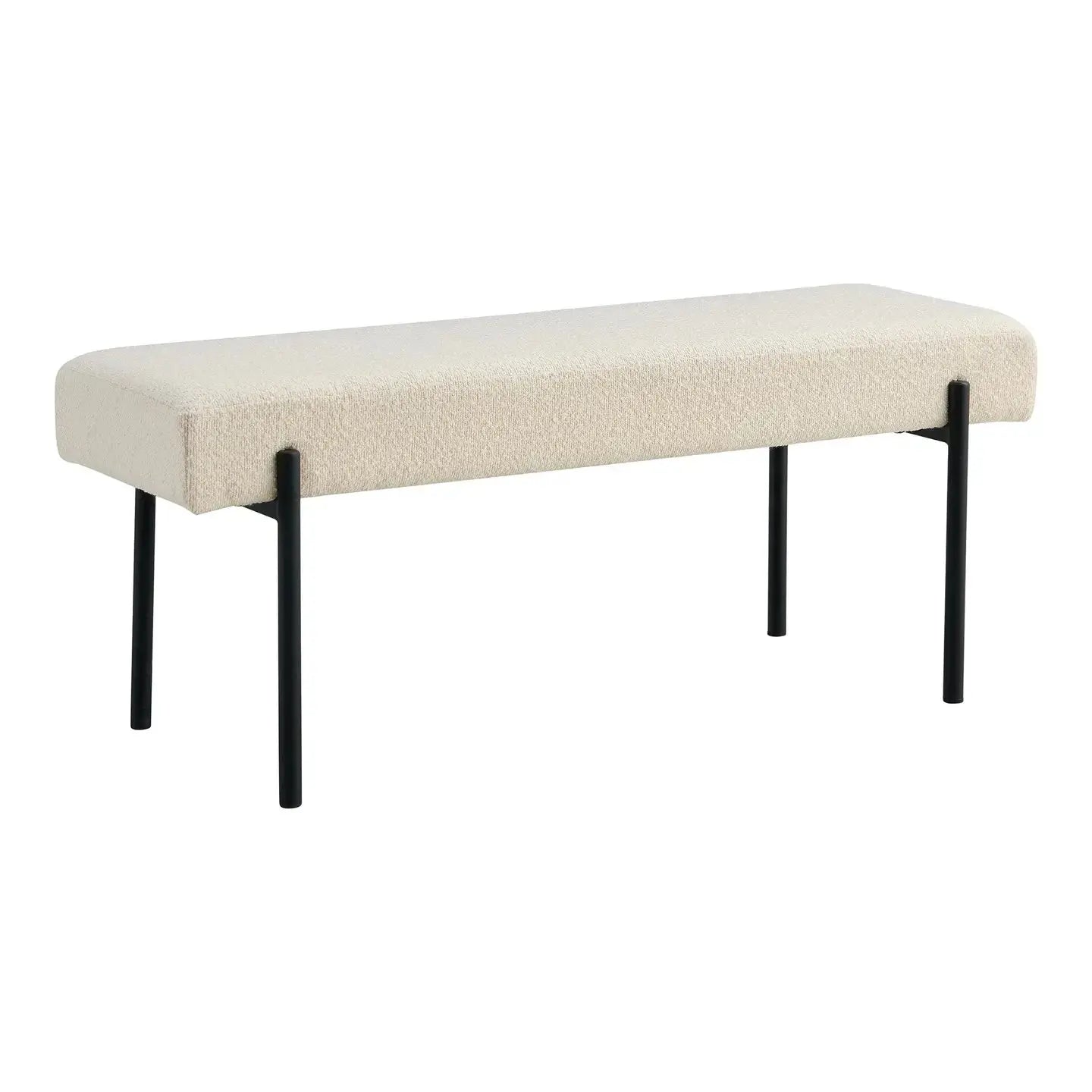 Banc SWINDON blanc avec pieds noirs ACCESS MEUBLE