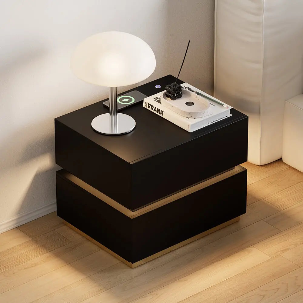 Chevet blanc à led avec chargeur induction ACCESS MEUBLE