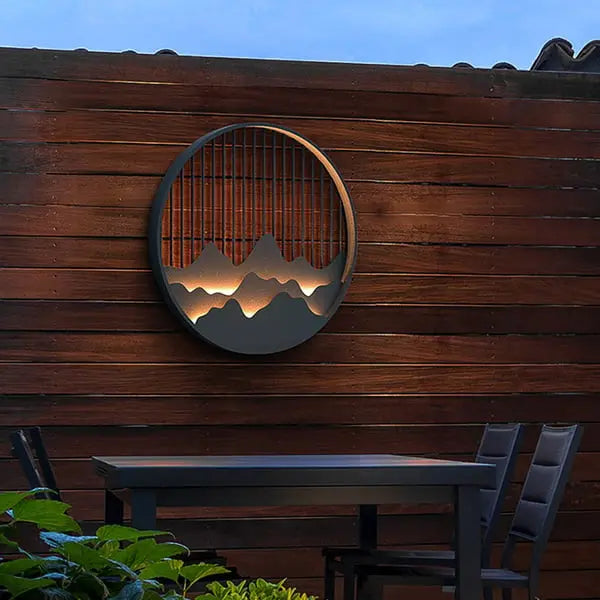 Appliques murales encastrées extérieures avec des motifs de montagnes ACCESS MEUBLE