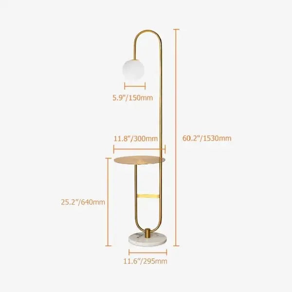 Lampadaire avec étagère doré ACCESS MEUBLE