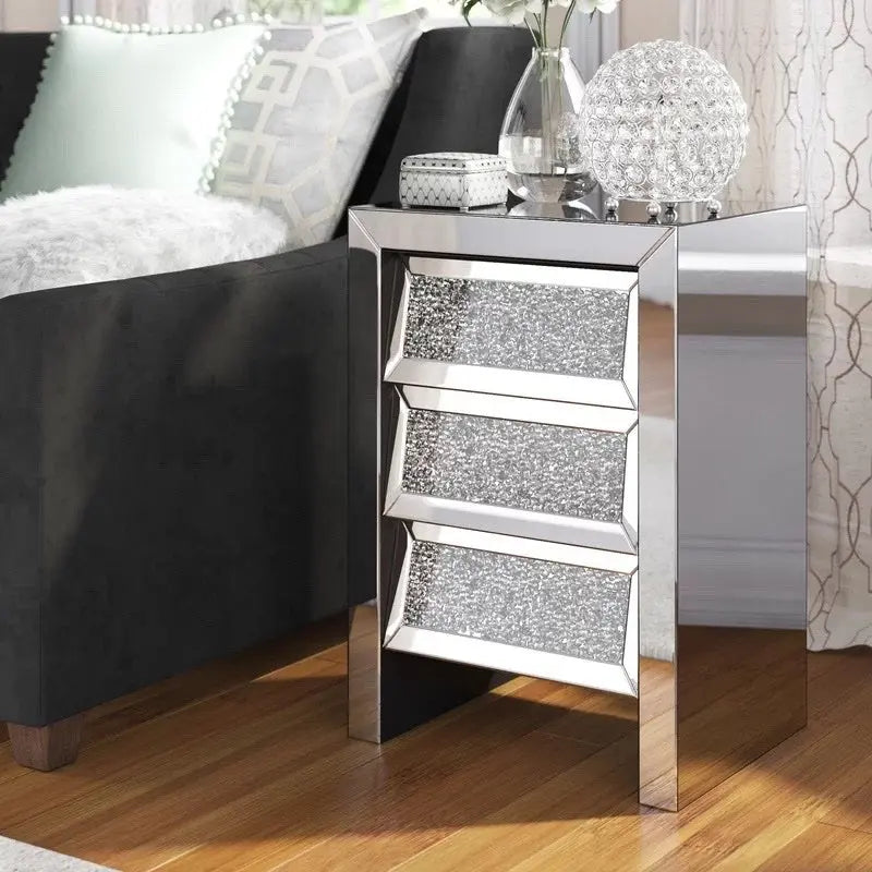 Chevet miroir et diamond avec 3 tiroirs ACCESS MEUBLE