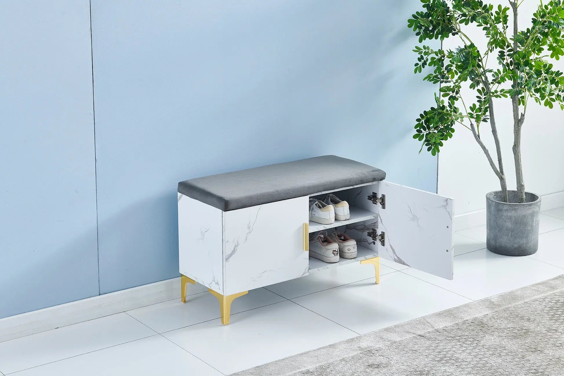 Meuble à chaussure pouf marbré ACCESS MEUBLE
