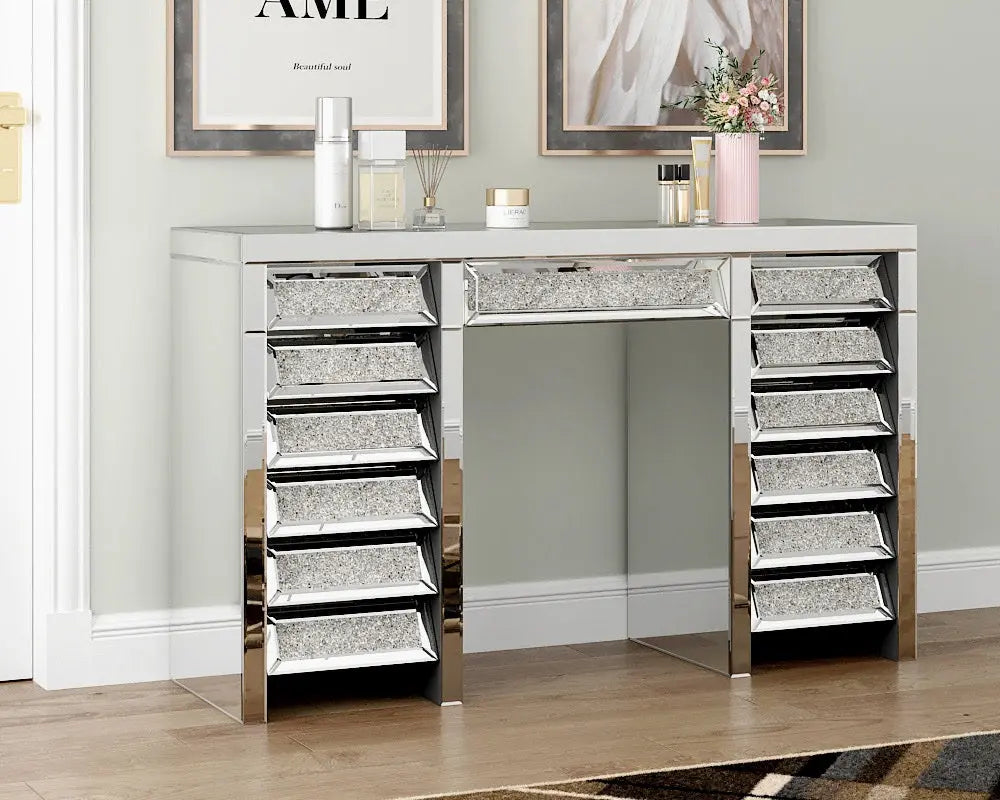coiffeuse en verre incrustée de diamants ACCESS MEUBLE