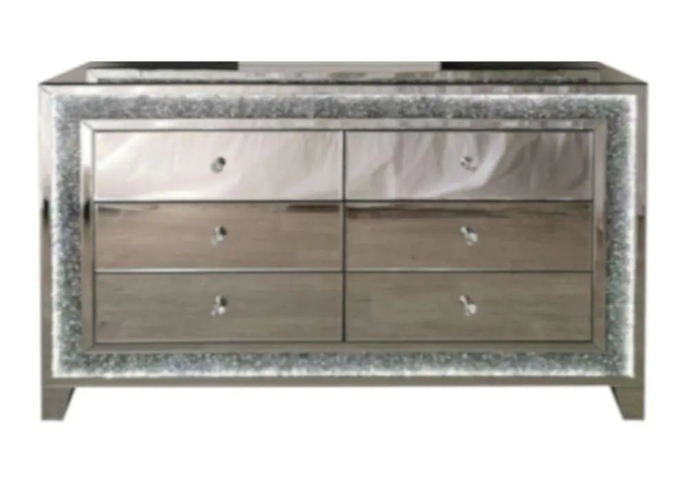 Commode miroir avec led incrustée de diamants ACCESS MEUBLE