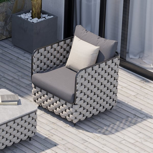 Canapé de terrasse d'extérieur avec coussin en gris ACCESS MEUBLE