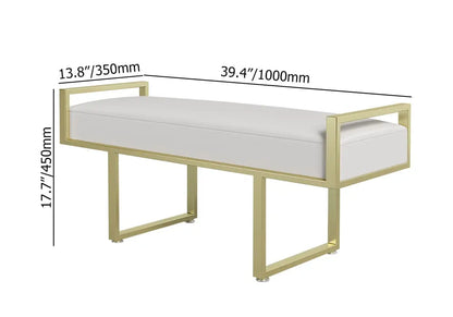 Banc OTTOMAN rembourré en lin blanc pour fin de lit ACCESS MEUBLE