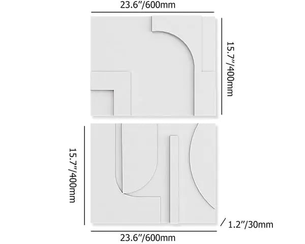 Décoration murale abstraite 2 pièces pour art en 3D ACCESS MEUBLE