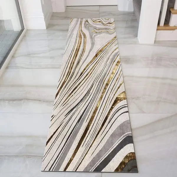 Tapis lavable abstrait de luxe avec motif marbré pour couloir et cuisine ACCESS MEUBLE