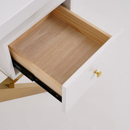 Bureau ultramoderne blanc en bois de santal et doré ACCESS MEUBLE