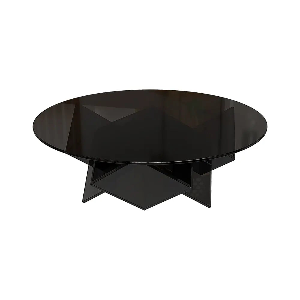 Table basse ronde en acrylique noire avec rangement ACCESS MEUBLE