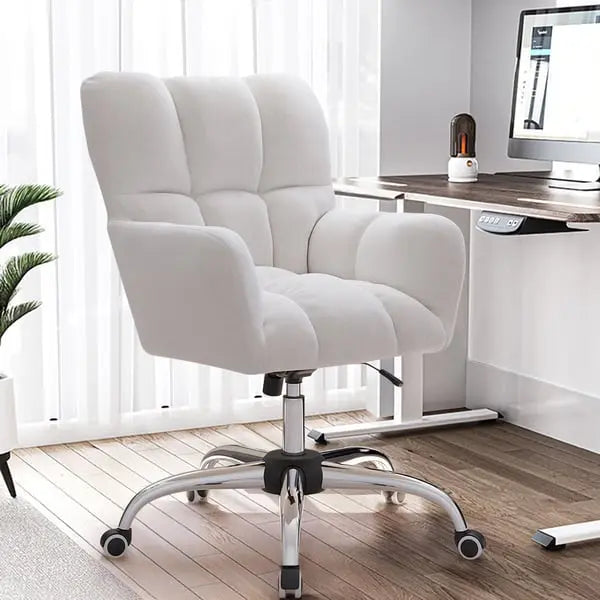 Chaise de bureau lin pivotante rembourrée en coton ACCESS MEUBLE