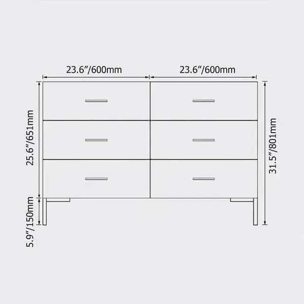 Commode SCANDINAVE blanche à 6 tiroirs ACCESS MEUBLE