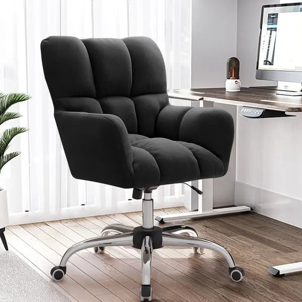 Chaise de bureau lin pivotante rembourrée en coton ACCESS MEUBLE