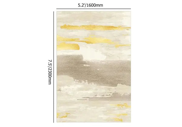 Tapis rectangulaire abstrait moderne en velours gris et doré, tapis d'intérieur, 5 pi x 7 pi, doré et gris ACCESS MEUBLE