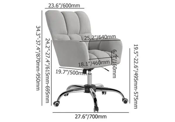 Chaise de bureau lin pivotante rembourrée en coton ACCESS MEUBLE