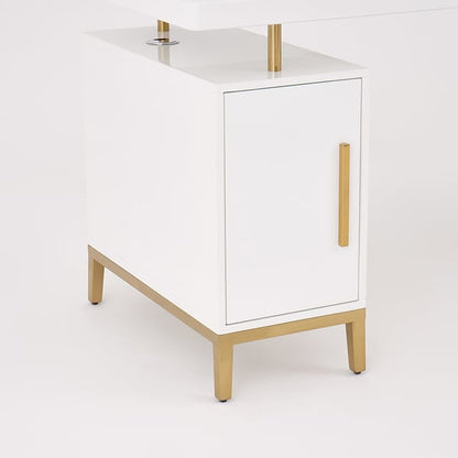 Bureau ultramoderne blanc en bois de santal et doré ACCESS MEUBLE