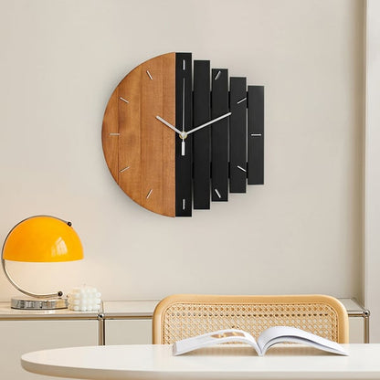 Horloge murale en bois abstrait rustique pour salon, maison, décoration artistique ACCESS MEUBLE
