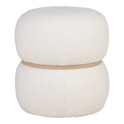 Pouf MILFORD en bouclé blanc ACCESS MEUBLE