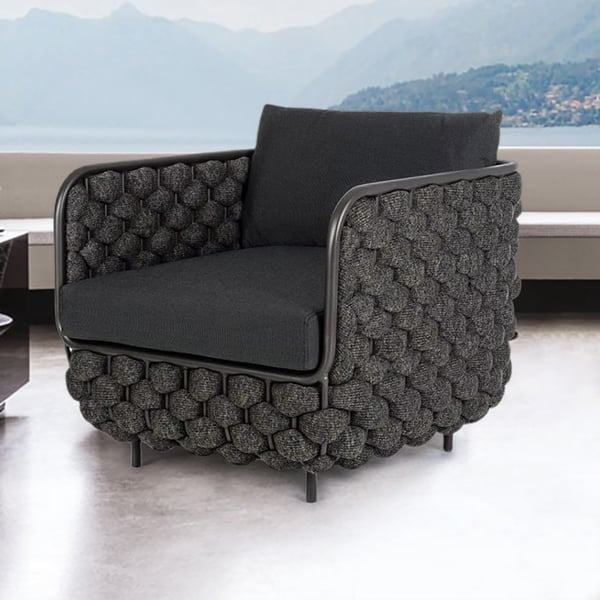 Canapé de terrasse d'extérieur avec coussin en gris ACCESS MEUBLE