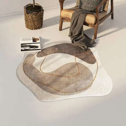 Tapis rond moderne en faux cachemire, tapis décoratif pour salon et chambre à coucher ACCESS MEUBLE