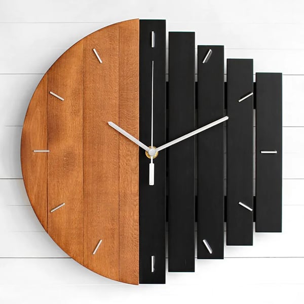 Horloge murale en bois abstrait rustique pour salon, maison, décoration artistique ACCESS MEUBLE