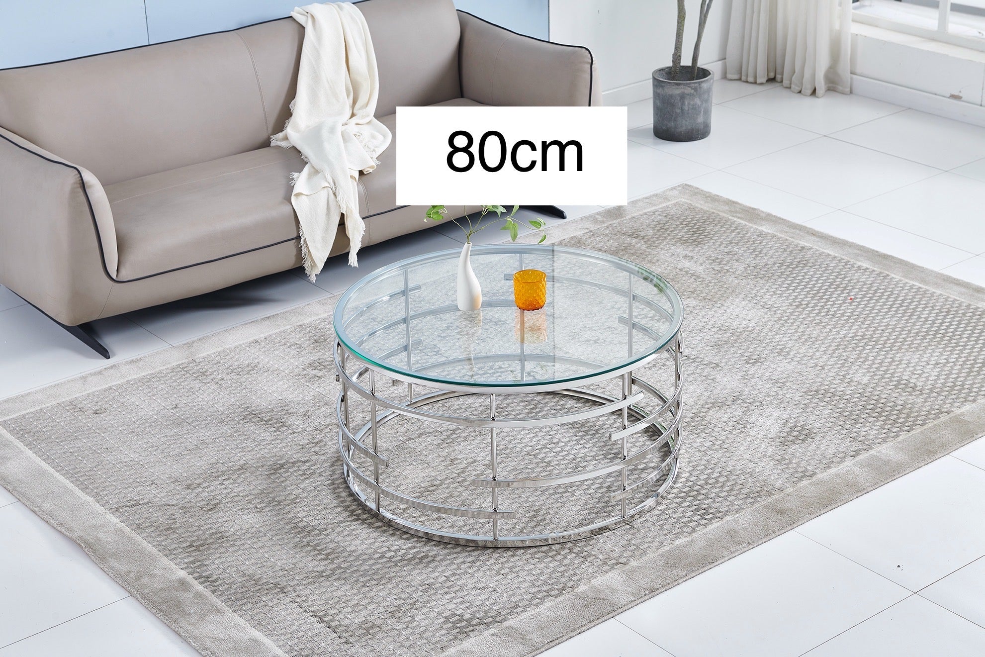 TABLE BASSE MONACO PIED CHROME TRANSPARENT ACCESS MEUBLE