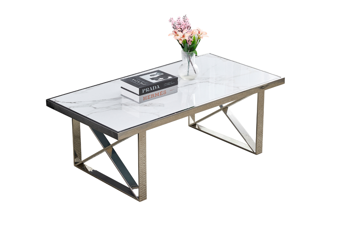 TABLE BASSE LEVANTO METAL CHROME VERRE MARBRE BLANC ACCESS MEUBLE