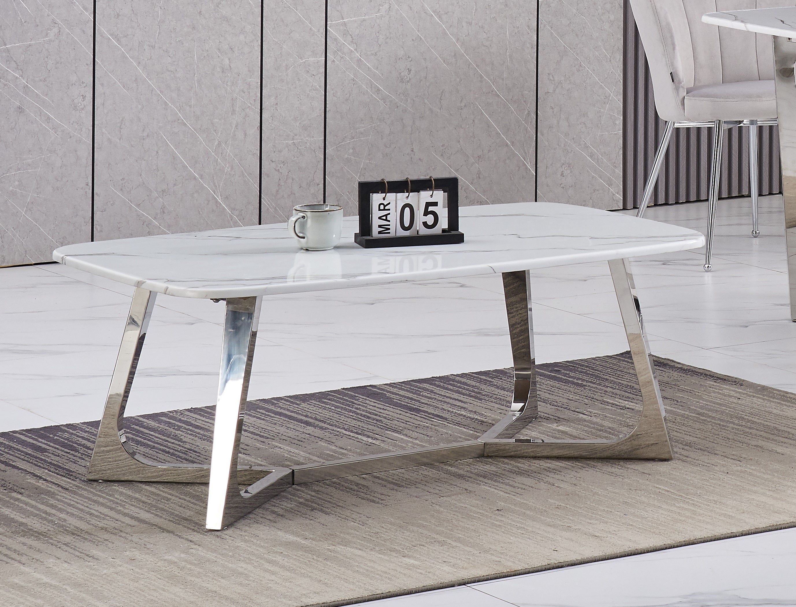 TABLE BASSE GOSSIP GOLD MARBRE BLANC ACCESS MEUBLE