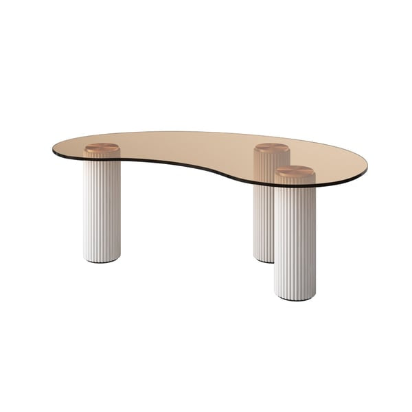 TABLE BASSE VENISE AVEC VERRE TREMPÉ ET 3 PIEDS ACCESS MEUBLE