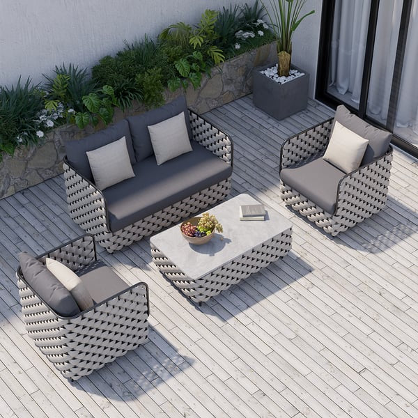 Canapé de terrasse d'extérieur avec coussin en gris ACCESS MEUBLE