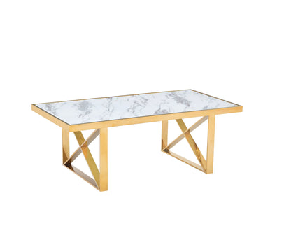 Table basse LEVANTO en marbre blanc ACCESS MEUBLE