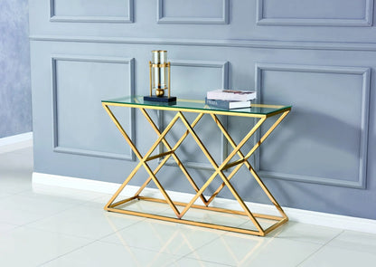 CONSOLE TRIANGLE GOLD TRANSPARENT ACCESS MEUBLE