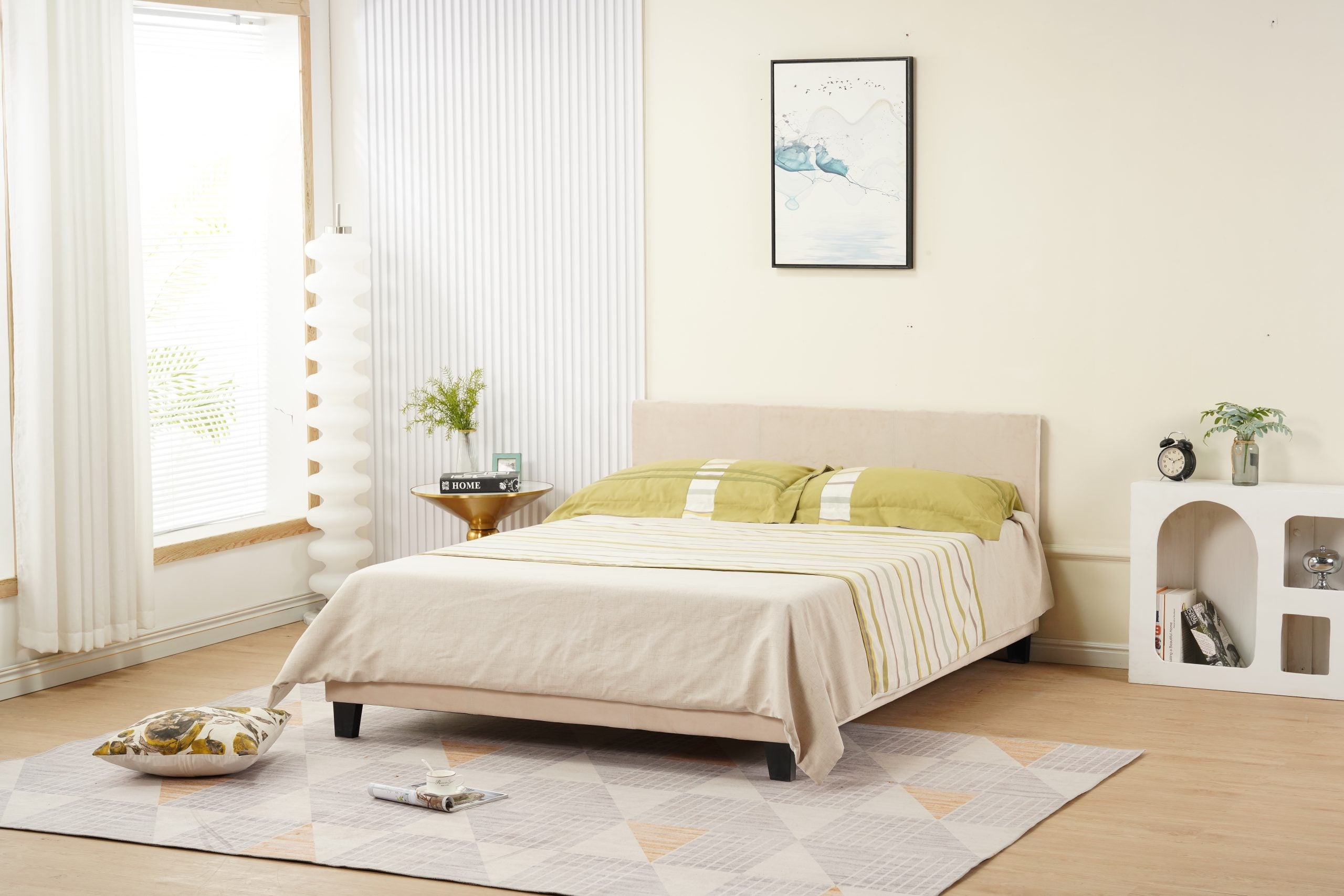 LIT MELBOURNE VELOURS BEIGE 160x200cm ACCESS MEUBLE