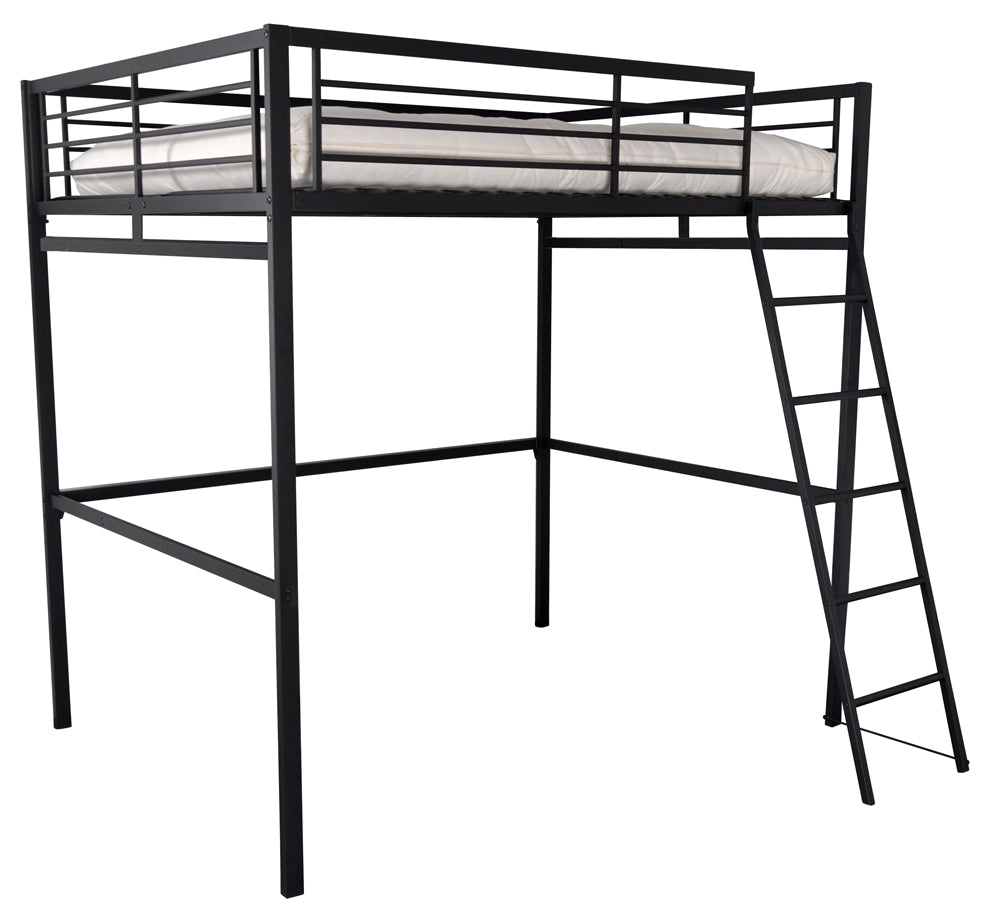 LIT DOUBLE MEZZANINE NOIR METAL ACCESS MEUBLE