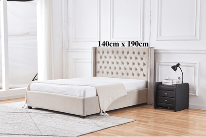 LIT ERES CAPITONNE VELOURS MOKA 140x190 cm ACCESS MEUBLE