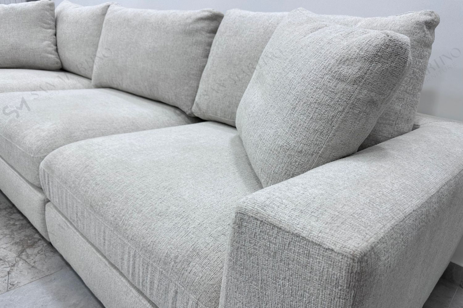 Canapé Julia Modulable Chenille 3+1 Pouf