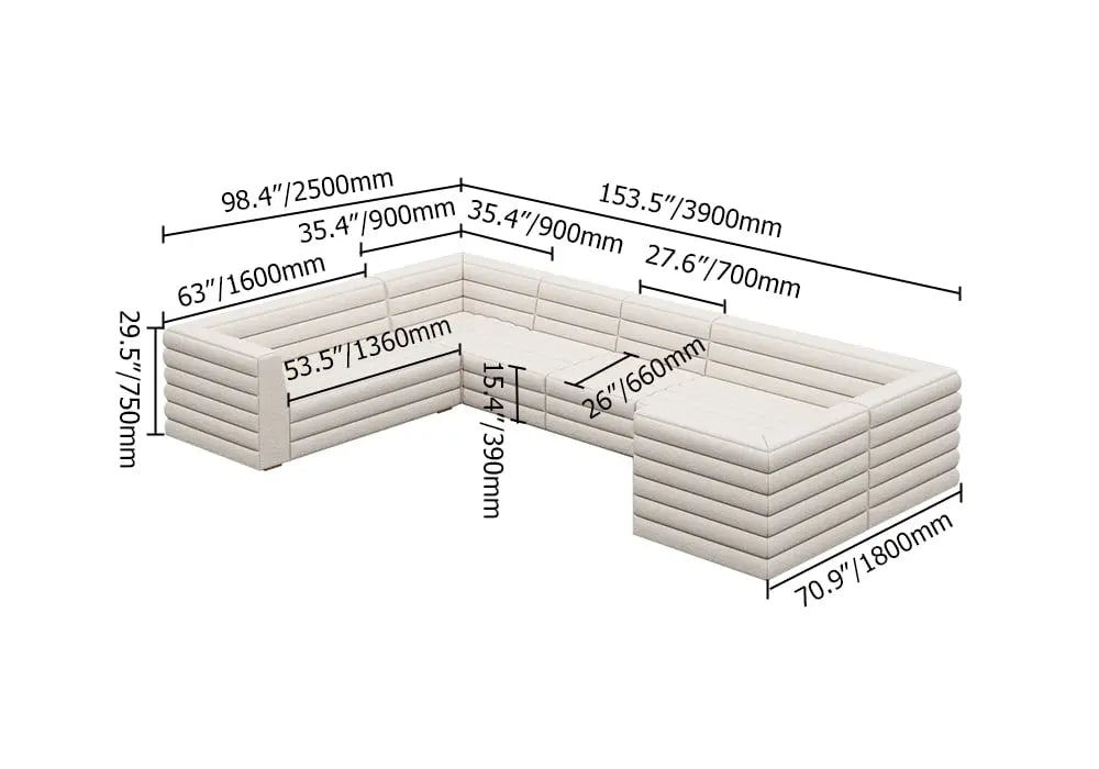 Canapé modulaire blanc 4 places ACCESS MEUBLE