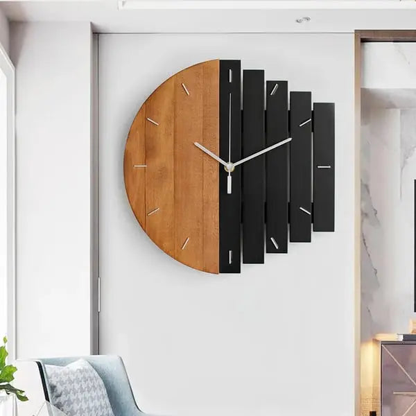 Horloge murale en bois abstrait rustique pour salon, maison, décoration artistique ACCESS MEUBLE