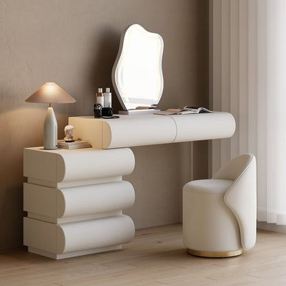 Ensemble de maquillage blanc moderne Humply en cuir avec led ACCESS MEUBLE