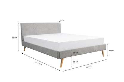 Cadre de lit style scandinave en tissu avec pieds bois ACCESS MEUBLE