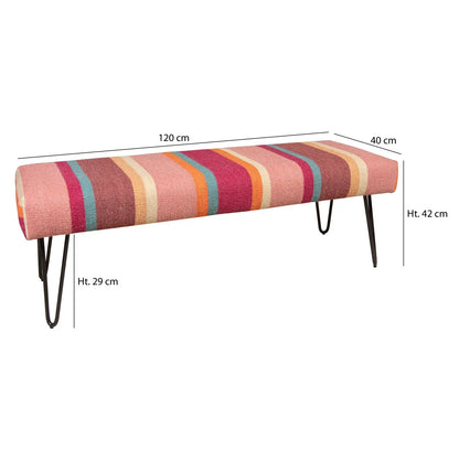 Banc en tissu coloré pieds métal noir CHAQUIRAS ACCESS MEUBLE