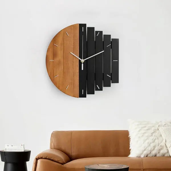 Horloge murale en bois abstrait rustique pour salon, maison, décoration artistique ACCESS MEUBLE