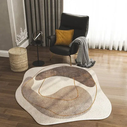 Tapis rond moderne en faux cachemire, tapis décoratif pour salon et chambre à coucher ACCESS MEUBLE