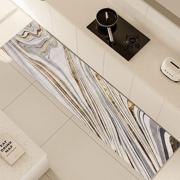 Tapis lavable abstrait de luxe avec motif marbré pour couloir et cuisine ACCESS MEUBLE