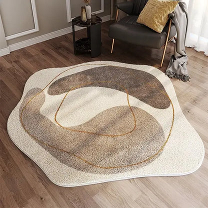 Tapis rond moderne en faux cachemire, tapis décoratif pour salon et chambre à coucher ACCESS MEUBLE