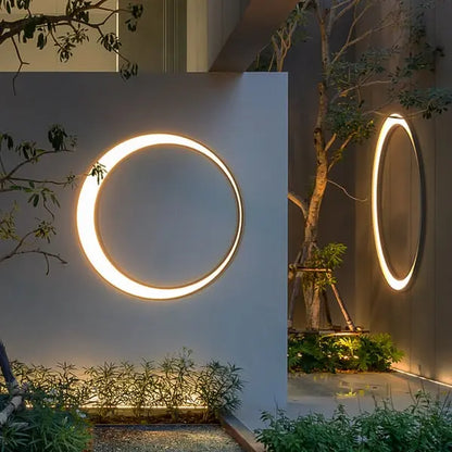 Appliques murales extérieures avec led rond gris étanche éclairage de jardin ACCESS MEUBLE